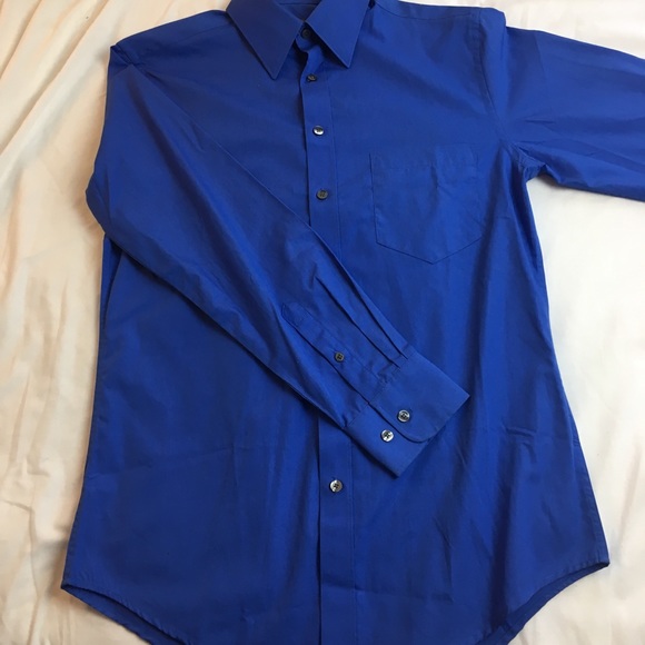 Express Blue Button up - Picture 2 of 2